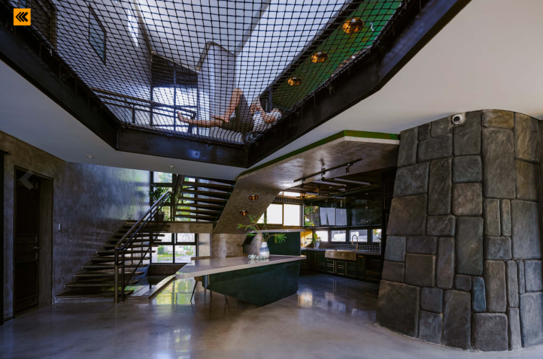 Biệt phủ hình cánh diều thiết kế bếp là trung tâm tại Đồng Nai- Ảnh 4.