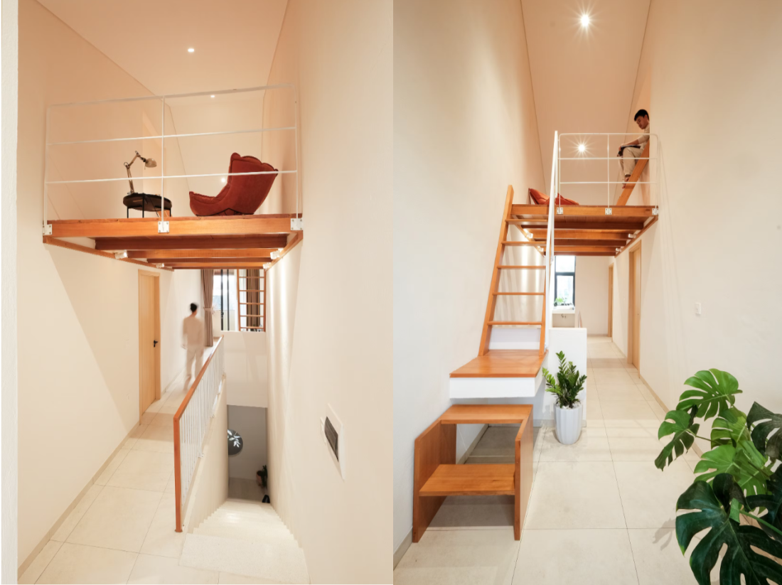 Bên trong ngôi nhà nhỏ có khoảng thông tầng hình kim tự tháp tại Huế- Ảnh 11.