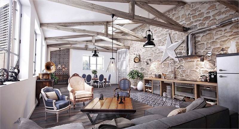 Thiết kế nội thất phong cách Rustic: Mang đến không gian sống mộc mạc, gần gũi thiên nhiên