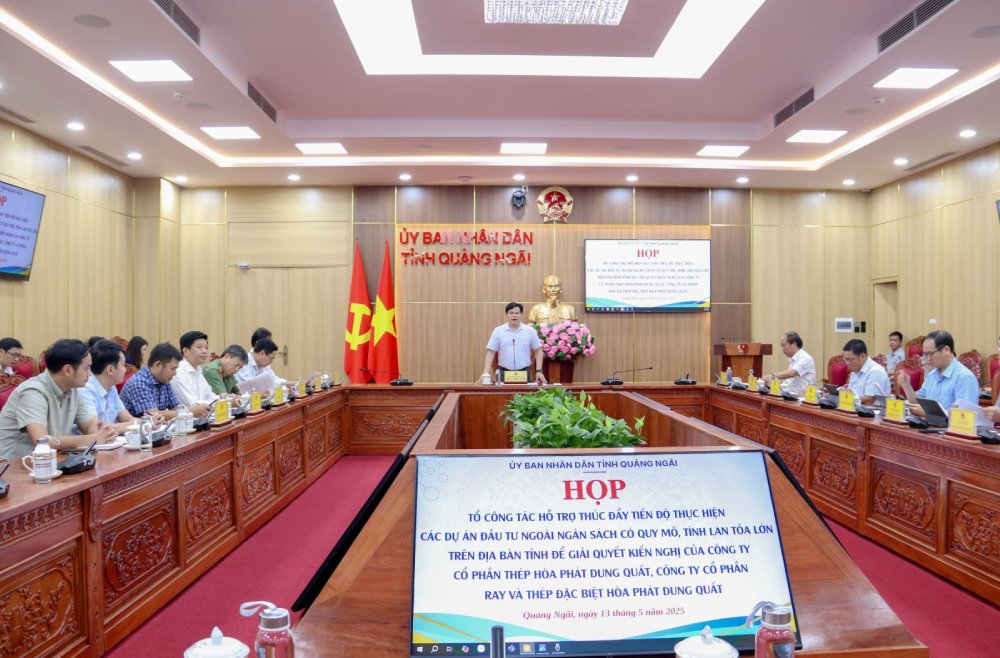Quảng Ngãi họp chỉ đạo liên quan đến dự án sản xuất thép đường ray cho tàu tốc độ cao  - Ảnh 1.