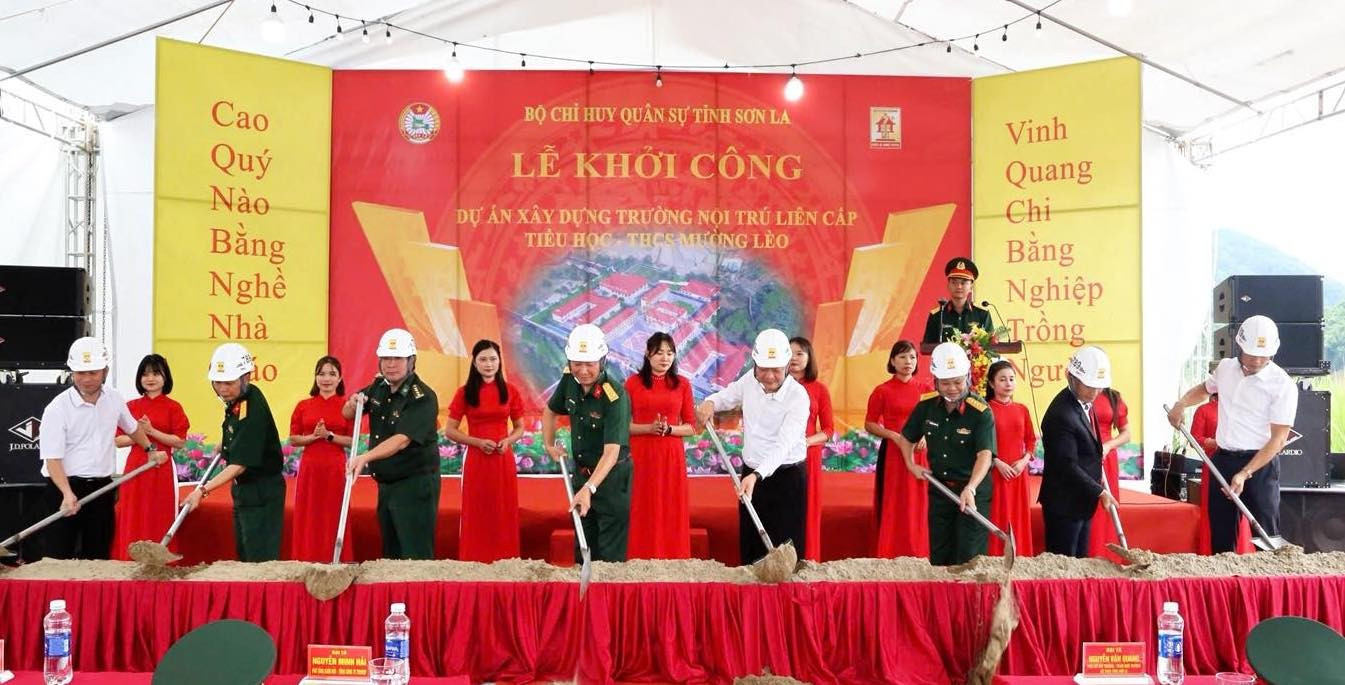 Sơn La khởi công xây dựng nhiều trường nội trú liên cấp tại xã biên giới