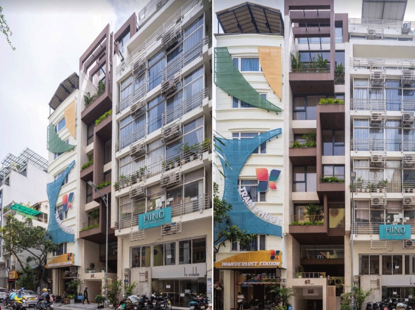 Nhà 9 tầng Hà Nội phân tách công năng: căn hộ dịch vụ và penthouse riêng biệt