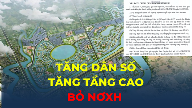 Tăng dân số, tăng tầng cao, chuyển nhà ở xã hội thành thương mại tại Vinhomes Phước Vĩnh Tây