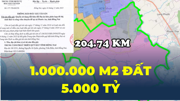 Đồng Nai đấu giá 1.000.000 m2 đất làm khu đô thị: Cuộc đua tỷ đô sẽ thuộc về ai?