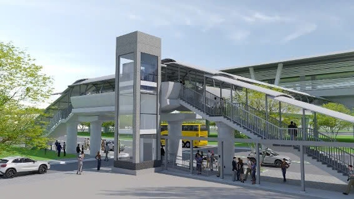 Khởi công 8 thang máy trọng tải 1.000kg dọc cầu vượt bộ hành tuyến metro số 1