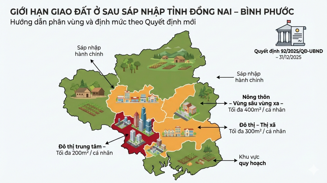 Quy định mới: Người dân Đồng Nai, Bình Phước được giao tối đa bao nhiêu đất ở?