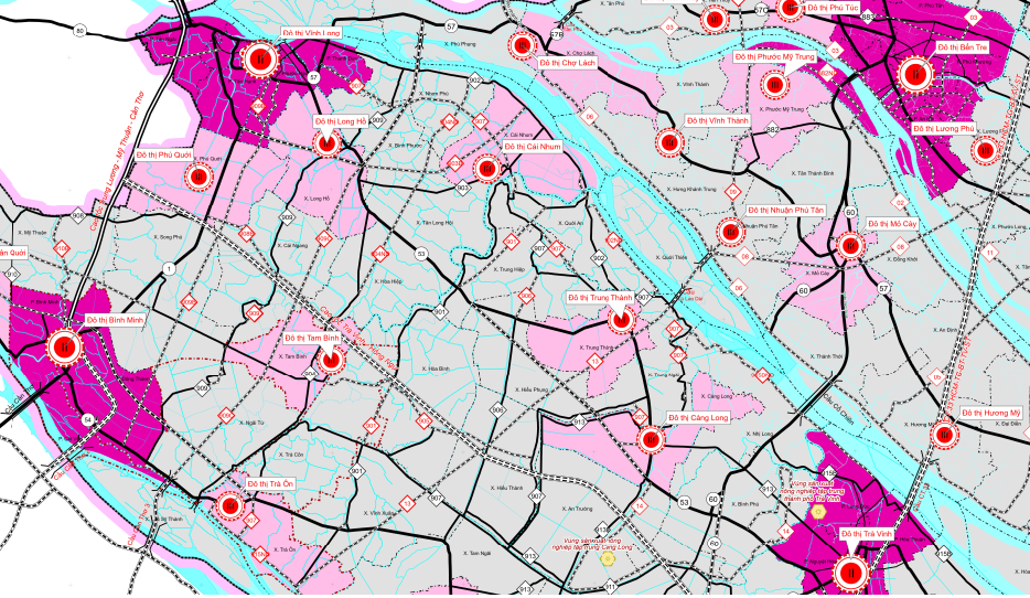 Chi tiết 45 đô thị Vĩnh Long đến năm 2030