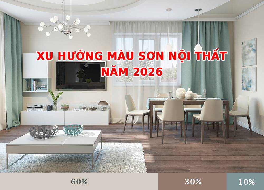 Xu hướng màu sơn nội thất năm 2026: Chọn sai màu, nhà dễ lỗi thời