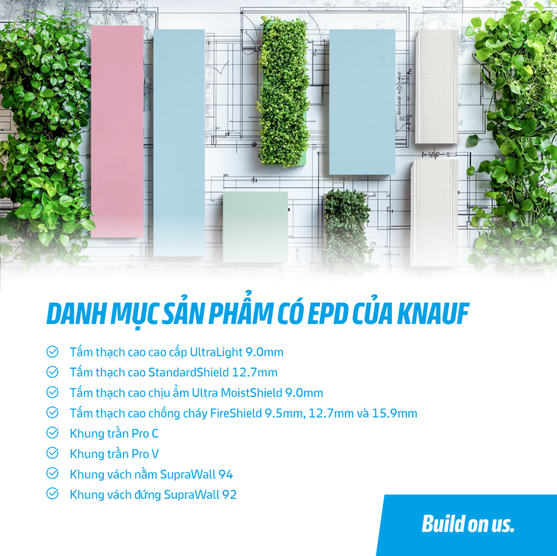 Knauf - đơn vị thạch cao tiên phong có EPD cho tấm thạch cao và khung kim loại