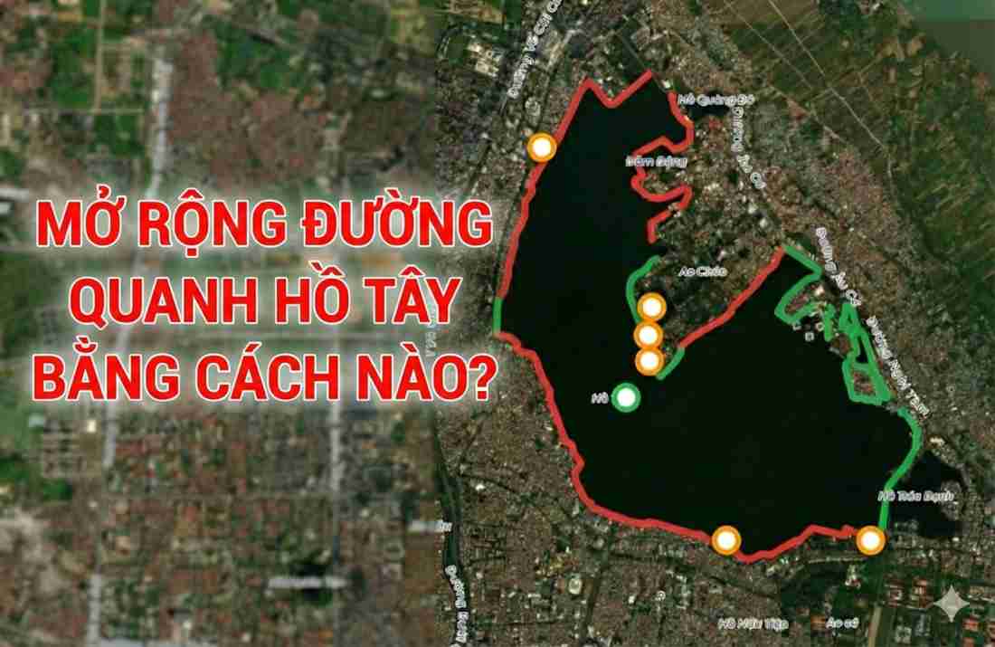 Vị trí 11km đường Hồ Tây dự định mở rộng trong đại dự án 30.000 tỷ