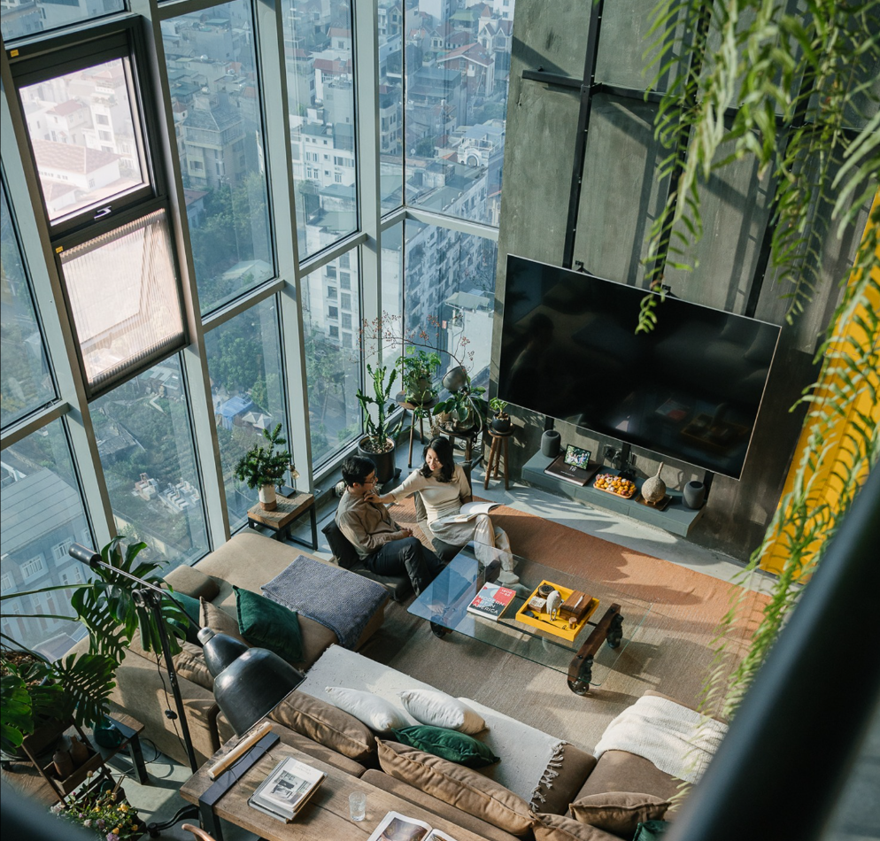 Cải tạo căn hộ thông tầng Hà Nội: Giải pháp Industrial thuần hóa sức nóng hướng Tây- Ảnh 5.