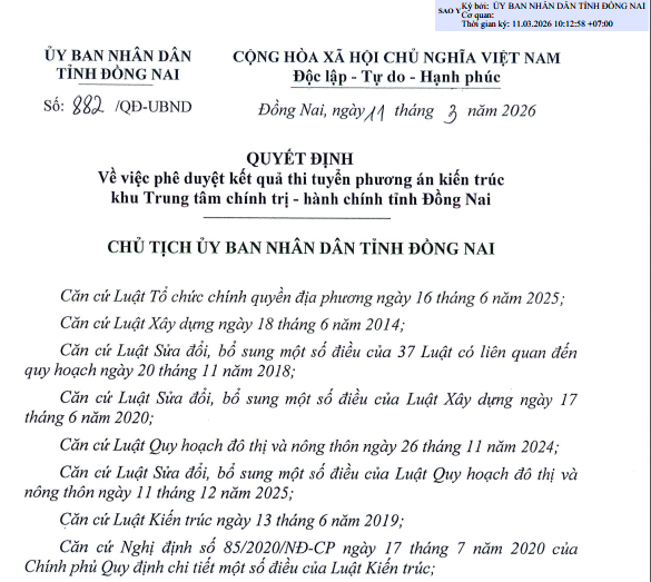 Kết quả thi tuyển Trung tâm Chính trị - Hành chính mới Đồng Nai- Ảnh 1.