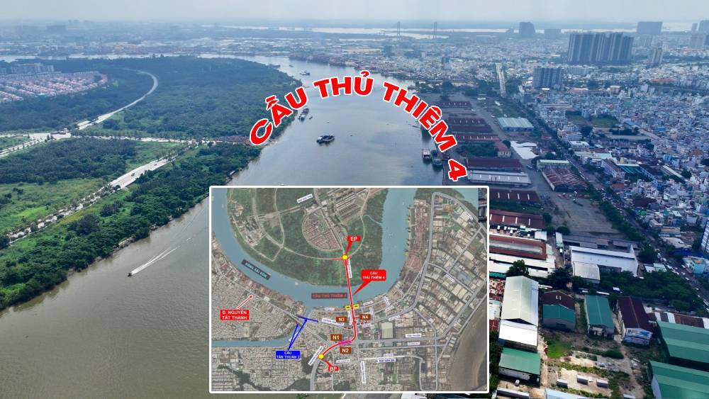 Cầu 8 làn xe dài 2,1km nối khu Nam TP.HCM với “bán đảo tỷ đô” vừa có chuyển động mới