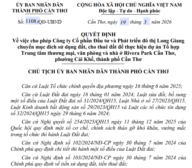 Cần Thơ gỡ vướng dự án Rivera Park Cần Thơ ngay trung tâm thành phố- Ảnh 1.