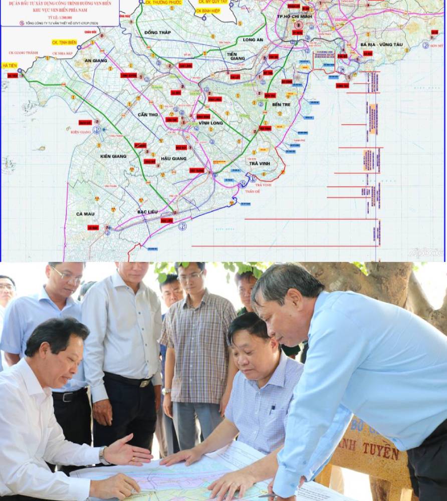 Khảo sát đầu tư tuyến đường ven biển 7.000 tỷ kết nối Đồng Tháp - Tây Ninh - Vĩnh Long