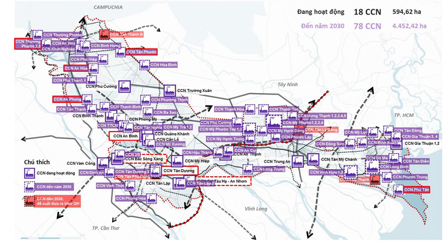 Chi tiết quy hoạch 78 cụm công nghiệp Đồng Tháp 2030