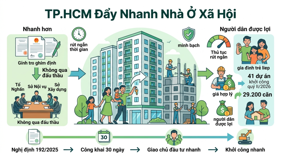 TP.HCM lập tổ thẩm định giao chủ đầu tư NOXH không qua đấu thầu