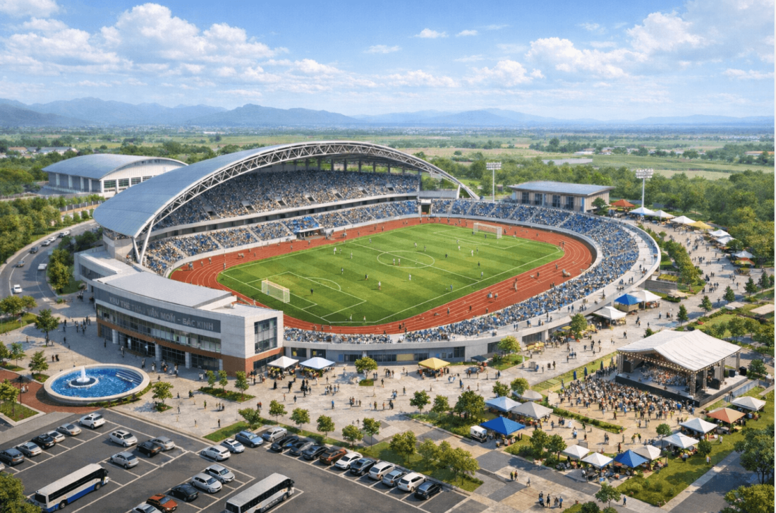 Bắc Ninh sắp đầu tư khu thể thao gần 300 tỷ đồng với sân vận động 12.000 chỗ