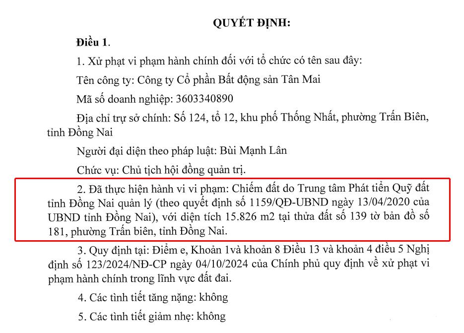 Một công ty bất động sản ở Đồng Nai bị buộc nộp lại hơn 22 tỷ đồng- Ảnh 2.