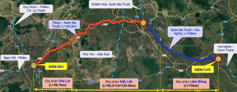Đề xuất xây dựng cao tốc Bắc - Nam phía Tây đoạn Pleiku - Buôn Ma Thuột - Gia Nghĩa trước năm 2030