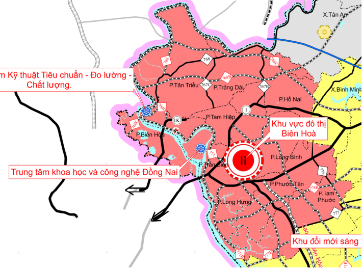 Quy hoạch chung đô thị Biên Hòa với 1,2 triệu dân, 5 phân vùng phát triển