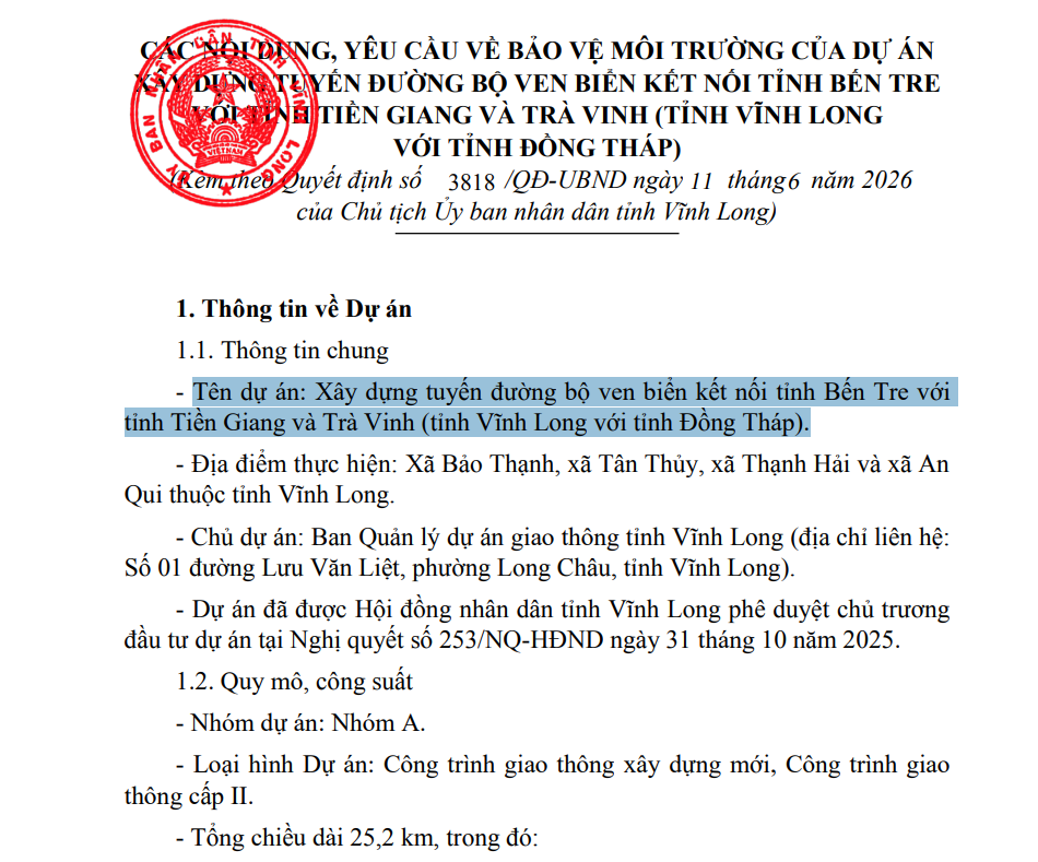 Tin vui lớn cho người dân Vĩnh Long: Sắp làm tuyến đường ven biển hơn 25km, có cầu Hàm Luông 2- Ảnh 2.