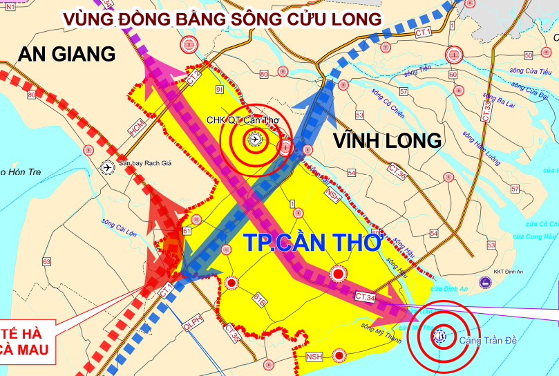Kế hoạch mới của Cần Thơ với cảng Trần Đề, đường sắt, khu đô thị Mekong và dự án lấn biển