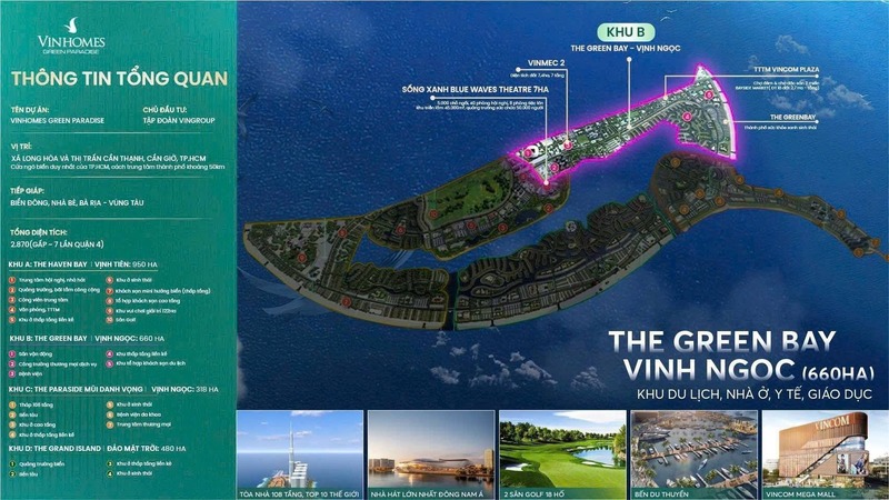 Vịnh Ngọc: Phân khu thương mại - nghỉ dưỡng tại Vinhomes Green Paradise Cần Giờ