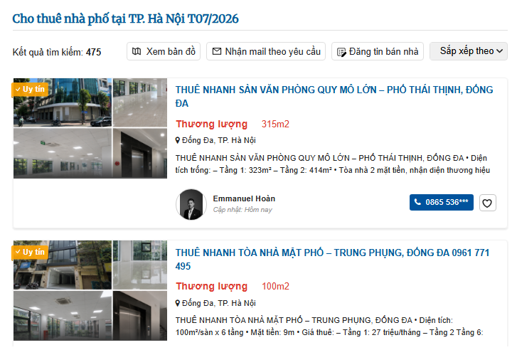 Nhà mặt phố Hà Nội "ế" thuê trầm trọng