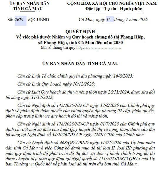 Cà Mau phê duyệt quy hoạch đô thị 1.700ha giáp An Giang- Ảnh 1. Cà Mau phê duyệt quy hoạch đô thị 1.700ha giáp An Giang- Ảnh 1.
