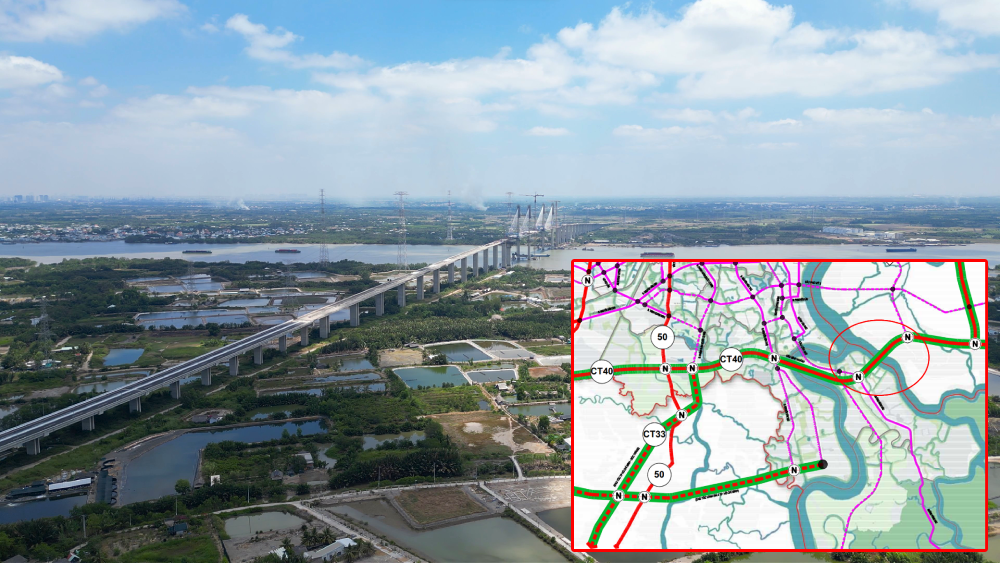Cây cầu dài hơn 3km trên cao tốc Bến Lức - Long Thành vừa được nối liền