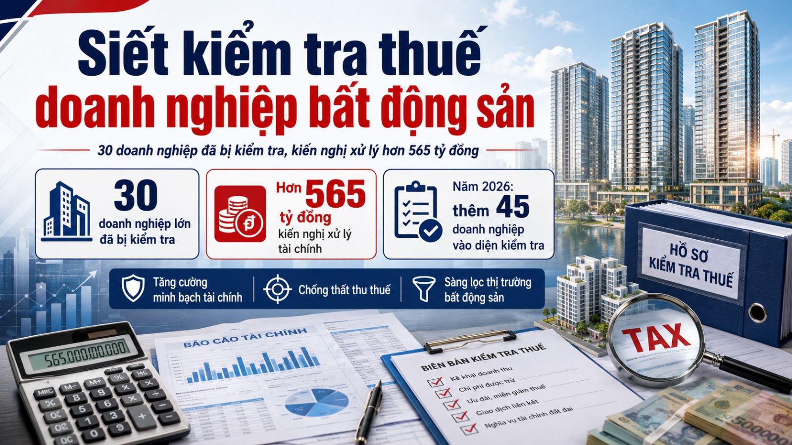 45 doanh nghiệp bất động sản vào “tầm ngắm” kiểm tra thuế