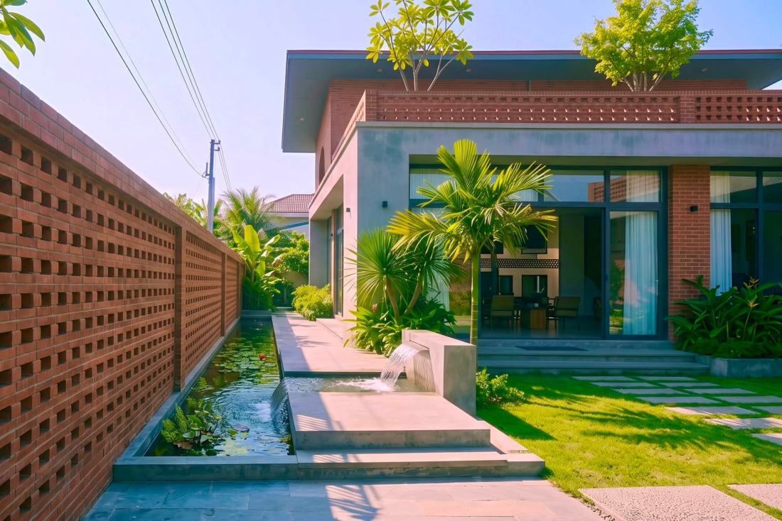 Cấu trúc hạ nhiệt tự nhiên cho biệt thự vườn sân trong Vĩnh Phúc- Ảnh 8.