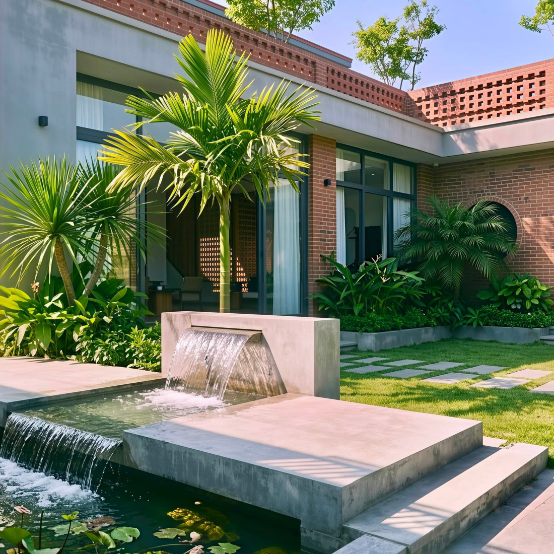 Cấu trúc hạ nhiệt tự nhiên cho biệt thự vườn sân trong Vĩnh Phúc- Ảnh 10.