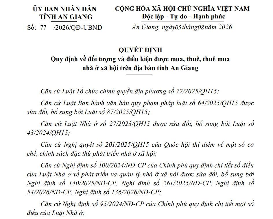 Ai được mua, thuê, thuê mua nhà ở xã hội tại An Giang theo quy định mới?- Ảnh 1.