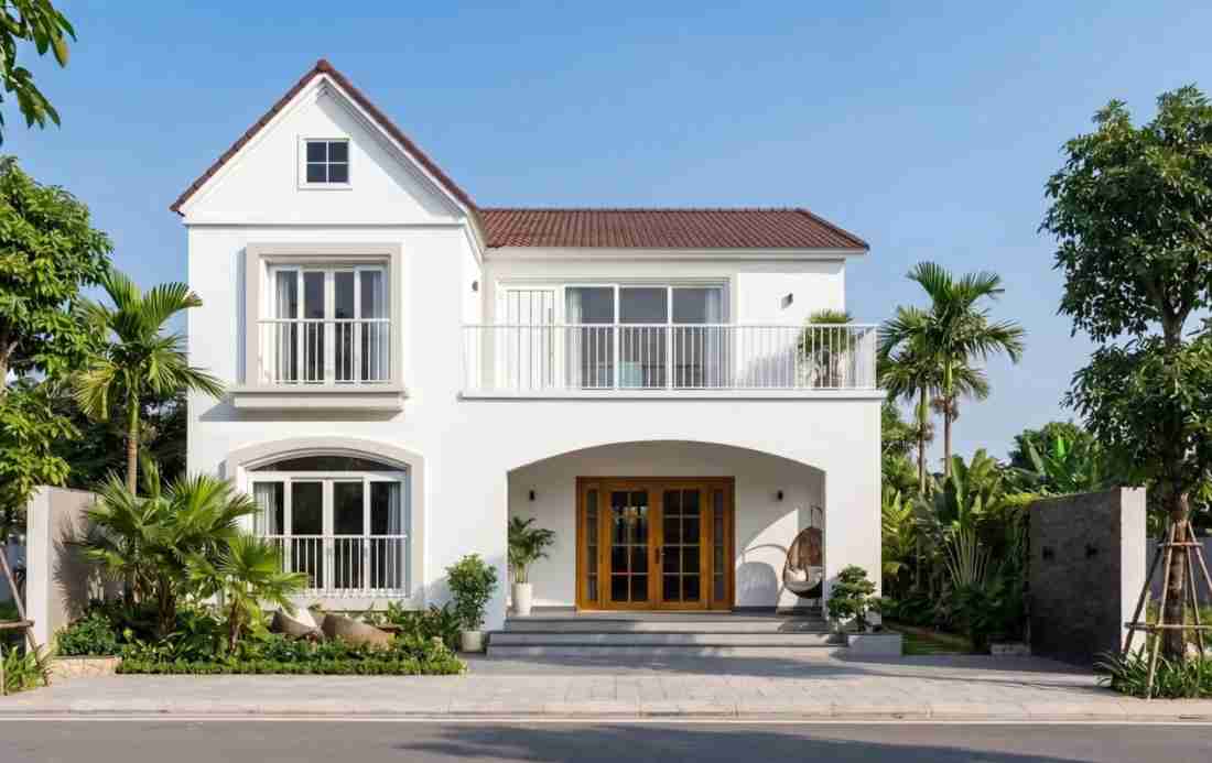 Biệt thự Hưng Yên phong cách Địa Trung Hải dưới mái ngói Bắc Bộ