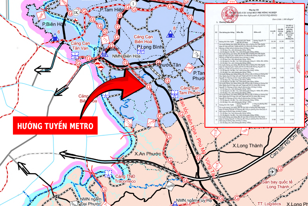 8 phường, xã Đồng Nai có tuyến metro đi qua: Giá đất bồi thường được tính thế nào?