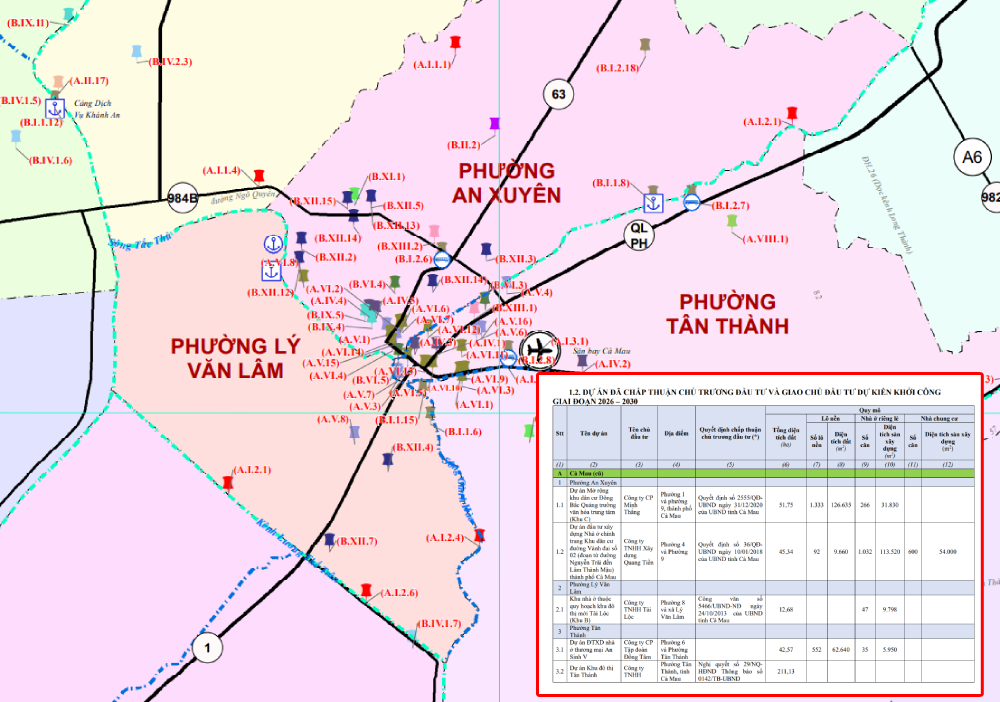 Danh mục 19 dự án nhà ở thương mại sắp triển khai tại Cà Mau, Bạc Liêu nằm ở đâu?