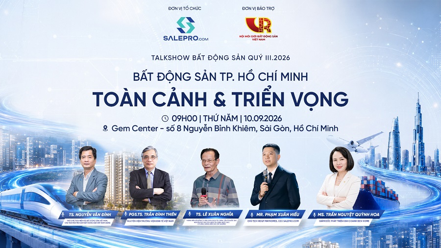 Sắp diễn ra Talkshow Bất động sản vĩ mô quý 3/2026: Bất động sản TP.HCM – Toàn cảnh & Triển vọng