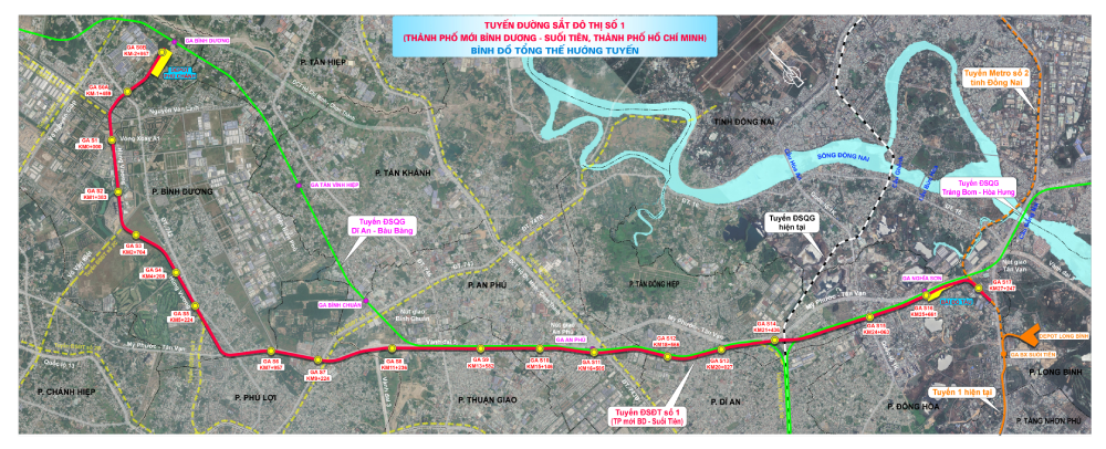 Metro thành phố mới Bình Dương - Suối Tiên dài 30,66km: 19 nhà ga sẽ nằm ở đâu?