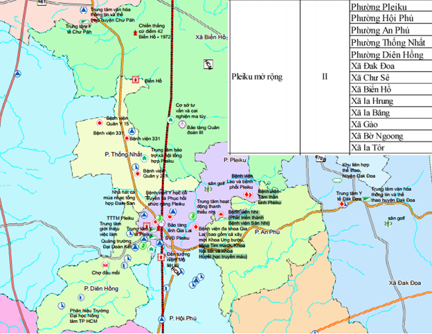 13 phường, xã nào vào quy hoạch đô thị Pleiku mở rộng đến năm 2050?