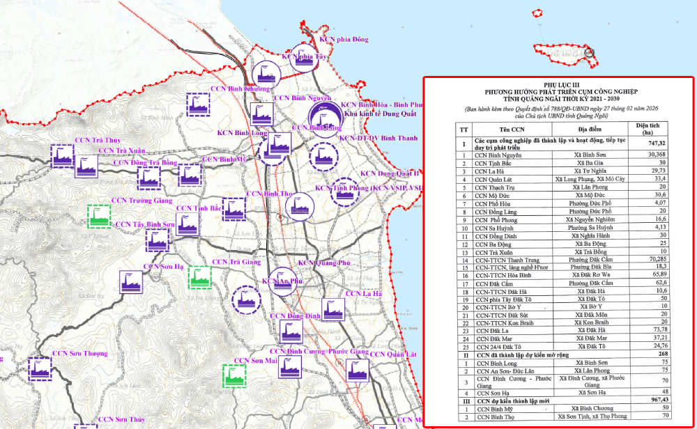 Quảng Ngãi có 33 cụm công nghiệp đã thành lập hơn 888ha, hiện trạng ra sao?