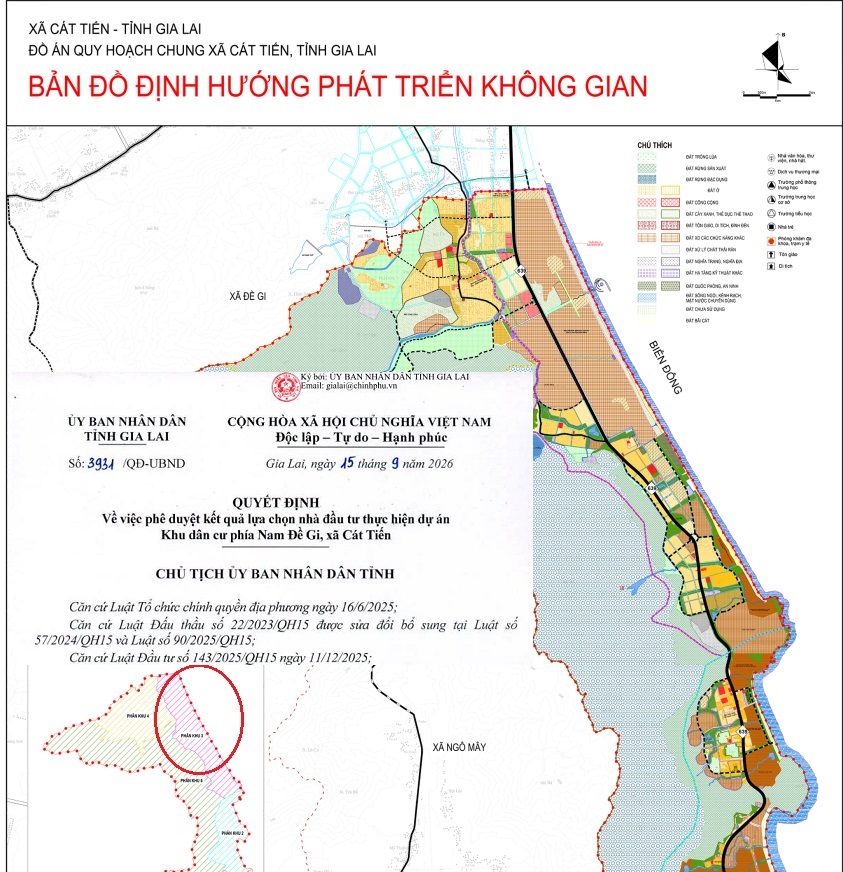 Hé lộ chủ đầu tư khu đô thị hơn 1.000 tỷ Đề Gi và quy hoạch xã Cát Tiến