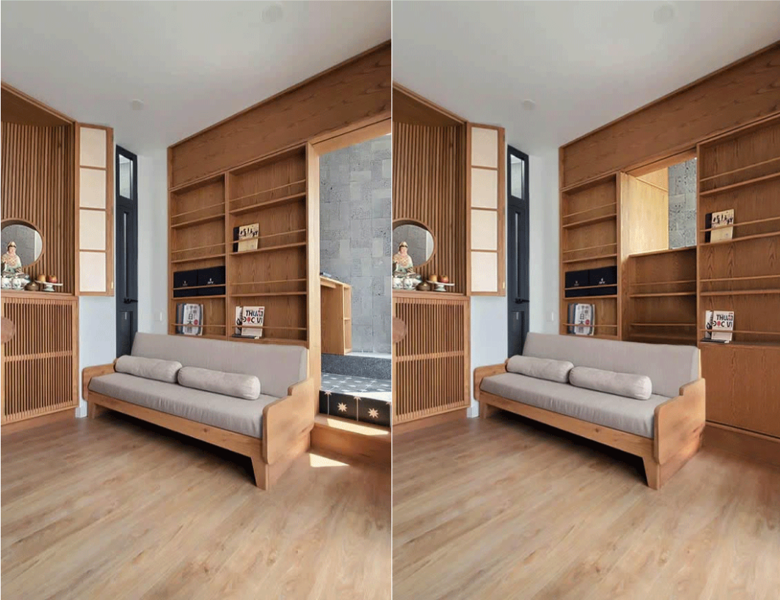 Nhà phố chỉ 20 m² TP.HCM: Cấu trúc xoay khối vuông và dải đệm thang bọc quanh- Ảnh 12.
