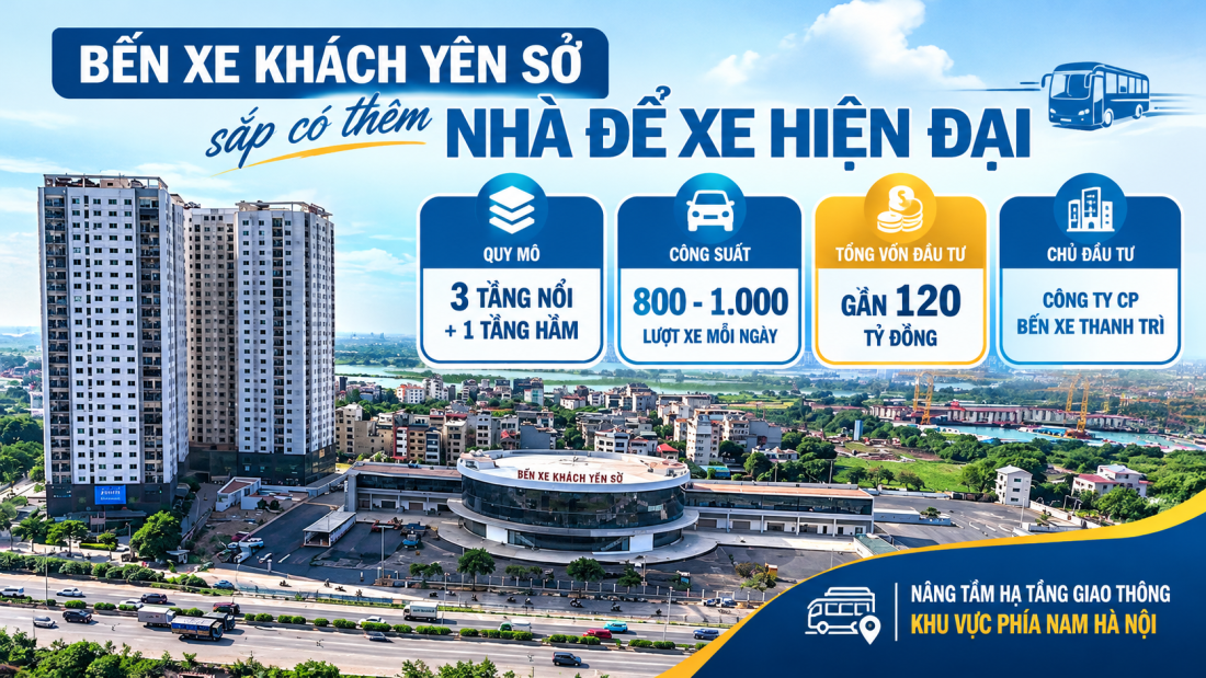 Bến xe Yên Sở 120 tỷ đồng ở cửa ngõ Hà Nội bắt đầu đón khách