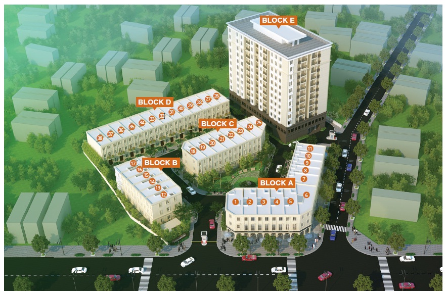 Khu nhà phố và căn hộ Lucky Dragon